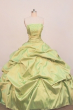  Cheap Ball gown Strapless Floor-length Taffeta Green Quinceanera Dresses Style FA-W-096
