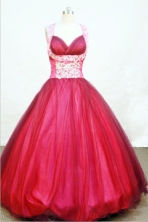  Popular Ball gown Strap Floor-length Wine Red Quinceanera Dresses Style FA-W-042