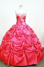 Affordable Ball Gown Sweetheart Neck Floor-length Taffeta Hot Pink Quinceanera Dresses Style FA-W-014
