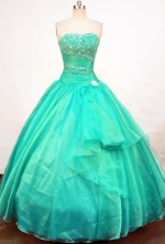 Beautiful Ball Gown Strapless Floor-length Quinceanera Dresses Appliques with Beading Style FA-Z-0253