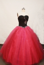 Beautiful Ball gown Sweetheart-neck Floor-length Tulle Red Quinceanera Dresses Style FA-W-131
