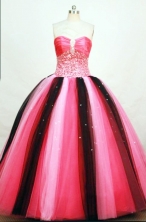 Brand New Ball Gown Strapless Floor-length Tulle Beading Quinceanera Dresses Style FA-C-016