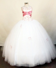 Exquisite Ball Gown Strapless Floor-Length White Beading and Appliques Quinceanera Dresses Style FA-S-393