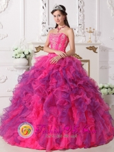 Guadalupe Mexico Organza Multi-color 2013 Quinceanera Dress Sweetheart Ruffled Ball Gown Style QDZY060FOR