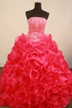Luxurious Ball Gown Strapless Floor-Length Hot Pink Appliques and Beadnig Quinceanera Dresses Style FA-S-192