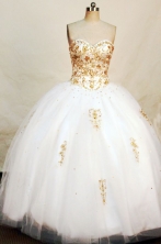 Perfect Ball Gown Sweetheart Neck Floor-lengthTulle White Quinceanera Dresses Style FA-C-014