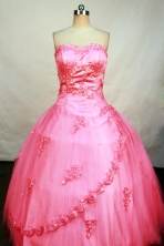 Roamntic Ball Gown Sweetheart Neck Floor-Length watermelon Beading and Appliques Quinceanera Dresses Style FA-S-176