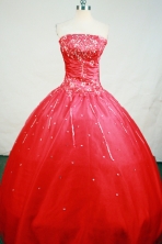 Romantic Ball Gown Strapless Floor-Length Hot Pink Beading and Appiques Quinceanera Dresses Style FA-S-155