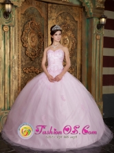 Tiltil Chile Lovely Baby Pink  Quinceanera Dress With Appliques Decorate For Summer Style QDZY151FOR