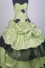 Beautful Ball Gown Sweetheart Neck Floor-length Yellow Green Quinceanera Dress LZ426063 