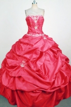 Brand new Ball Gown Strapless Floor-Length Red Beading and Applqiues Quinceanera Dresses Style FA-S-313