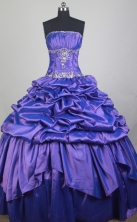 Classical Ball Gown Strapless Floor-length Blue Quinceanera Dress LZ426022