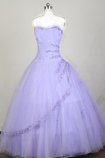 Classical Ball Gown Strapless Floor-length Lilac Quinceanera Dress X0426075
