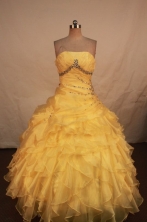 Cute Ball gown Strapless Floor-length Quinceanera Dresses Style FA-W-305