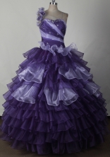 Elegant Ball Gown One Shoulder Neck Floor-length Quinceanera Dress LJ2641