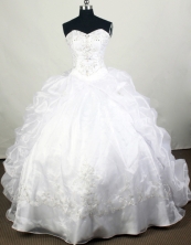 Elegant Ball Gown Sweetheart Floor-length White Quinceanera Dress Y042660