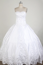 Exclusive Ball Gown Sweetheart Neck Floor-length White Quinceanera Dress LZ426017