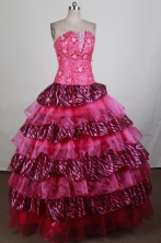 Exquisite Ball Gown Strapless Floor-length Quinceanera Dress ZQ12426014