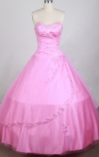 Exquisite Ball Gown Sweetheart Neck Floor-length Baby Pink Quinceanera Dress LZ426006