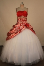 Fashionable Ball Gown Strapless Floor-Length White Quinceanera Dresses Style L42425