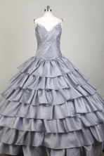 Inexpensive Ball Gown Strapless Floor-length Grey Quinceanera Dress X0426086
