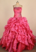 Lovely Ball Gown Strapless Floor-Length Hot Pink Quinceanera Dresses Style L42426