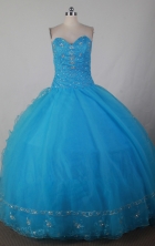 Luxurious Ball Gown SWeetheart Floor-length Blue Quinceanera Dress X0426018