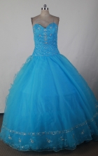 Luxurious Ball Gown SWeetheart Floor-length Blue Quinceanera Dress X0426018