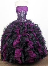 Luxurious Ball Gown Strapless Floor-length Purple Quinceanera Dress Y042626