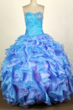 Luxurious Ball Gown Sweetheart Floor-length Blue Quinceanera Dress Y042629