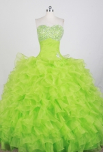 Modest Ball Gown Strapless Floor-length Spring Green Quinceanera Dress X0426047