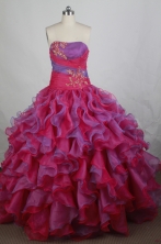 Popular Ball Gown Strapless Floor-length Quinceanera Dress Y042621