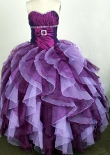 Popular Ball Gown Sweetheart Floor-length Burgundy Quinceanera Dress Y042654
