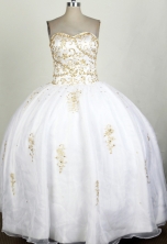 Popular Ball Gown Sweetheart Floor-length White Quinceanera Dress Y042642