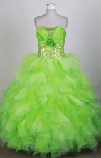 Sweet Ball Gown Strapless Floor-length Green Quincenera Dresses TD260049