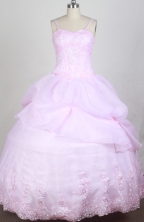 Sweet Ball Gown Straps Floor-length Pink Quincenera Dresses TD260061