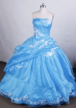 Beautiful Ball gown Strapless Floor-length Quinceanera Dresses Appliques Style FA-Z-0047