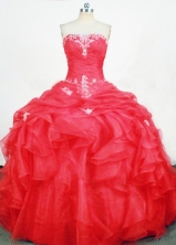Cute Ball Gown Strapless Floor-length Quinceanera Dresses Appliques Style FA-Z-0308