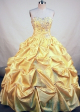 Elegant Ball Gown Sweetheart Floor-length Orange Taffeta Quinceanera Dress Style FA-L-112