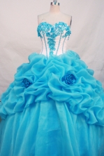 Luxurious Ball gown Sweetheart Floor-length Organza Quinceanera Dresses Appliques with Beading Style FA-Y-0044