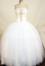 Popular Ball Gown Floor-length White Beading Quinceanera Dress Style FA-L-130