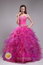 Appliques Decorate 2013 New Arrival Fuchsia Sweetheart Quinceanera Dresses in   Santa Maria Nicaragua  Style ZYLJ23FOR