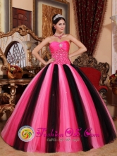 Evening Modest Multi-color Sweetheart Quinceanera Dress with Tulle Beading In 2013 IN  Villa Sandino Nicaragua  Style QDZY483FOR
