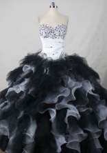 Perfect Ball Gown Sweetheart Neck Floor-Length Black Beading Quinceanera Dresses Style FA-S-404