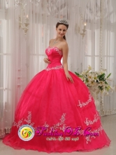2013 Maceio Brazil Stylish Wholesale Fushia Sweetheart Appliques Decorate 2013 Quinceanera Dresses Party Style for ormal Evening Style QDZY566FOR