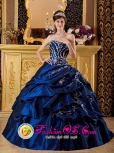 2013 San Miguel Petapa Guatemala Customize Appliques Decorate Modest Navy Blue Sweetheart Quinceanera Dress For Taffeta and Ball Gown in Spring Style QDZY227FOR