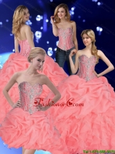 2015 Fall Beautiful Quinceanera Dresses with Pick Ups and Beading in Watermelon SJQDDT64001FOR