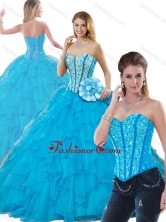 Beautiful Beading Detachable Quinceanera Dresses in Aqua Blue SJQDDT252002-1FOR