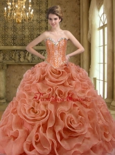 Beautiful Beading and Rolling Flowers Rust Red Quinceanera Gown SJQDDT19002-1FOR
