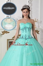 Beautiful Green Sweetheart Quinceanera Gowns with Beading  QDZY590BFOR